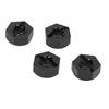 4PCS 12mm Hex Wheel Hub Mount Aluminum Alloy RC Car Hex Drive Adapter Replacement for MJX 14210 16208 Black