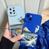 Ukiyoe Sea Wave Water Splash Phone Case For iPhone 14 13 12 11 Pro Max 14 Plus X XS XR 7 8 Plus SE 2020 Soft Silicone Back Cover