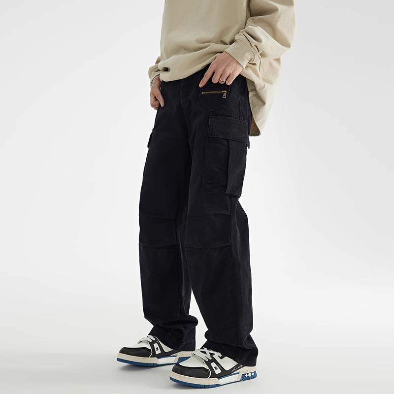 American high street tooling pants men's spring new multi-pocket straight-leg pants ins trendy brand handsome loose casual pants