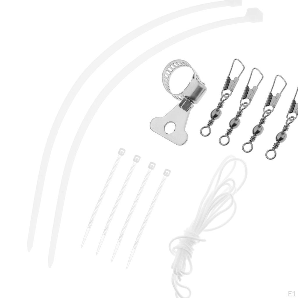 Flag Pole Hardware Parts Repair Kits 4 Piece with Ground Spikes and Hook Clips