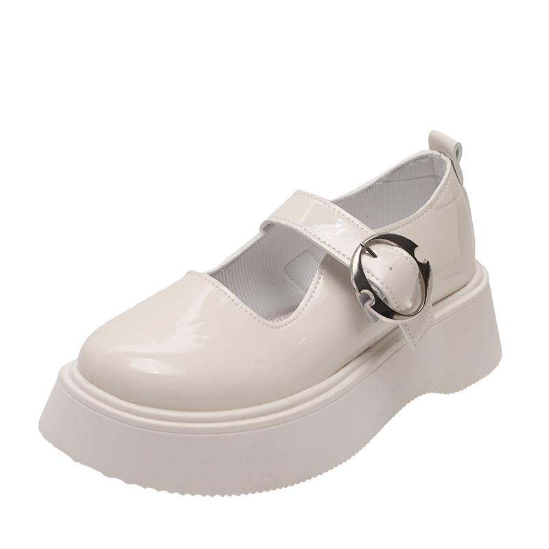 

Fashion 2025 Summer New Concise Women s High Heels Outdoor Round Toe Med Heel Buckle Strap Daily & Casual Pumps Women Classics Shoes 40 покинуть белый