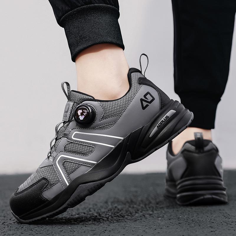 Side rotating button non-slip and wear-resistant outdoor hiking shoes lightweight cushioning low-top sports and leisure shoes