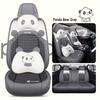 2022 New Cartoon Leather Ice Silk Car Seat Cushion Set, Four Seasons