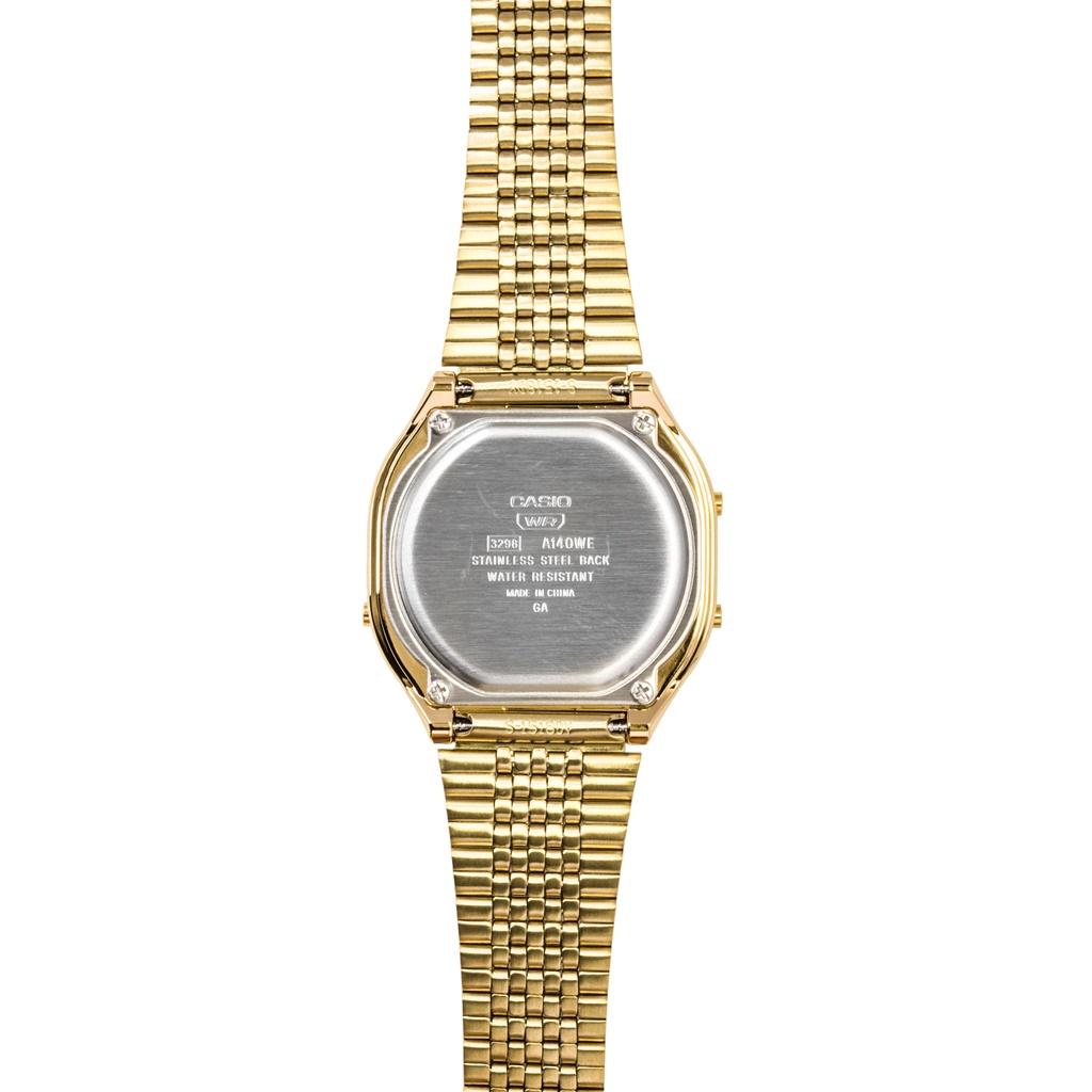Casio Digitale Goldton Edelstahl Quarz A140WEG-9A Unisex Uhr