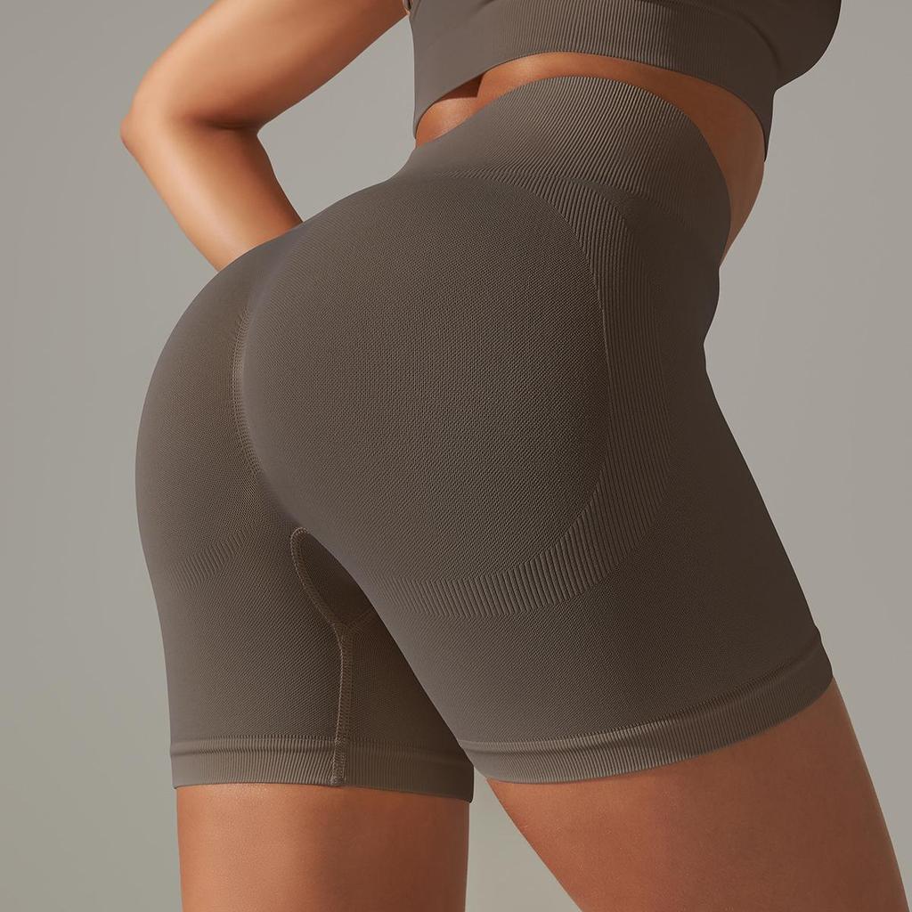 High-Waist Peach Lift Yoga Shorts - Women's Fitness & Running Apparel