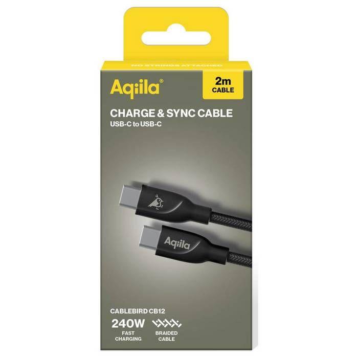 Aqiila Cablebird CB12 Câble USB-C USB 2.0 USB-C® Mâle 2.00 M Noir AQCBPBICB3BD874