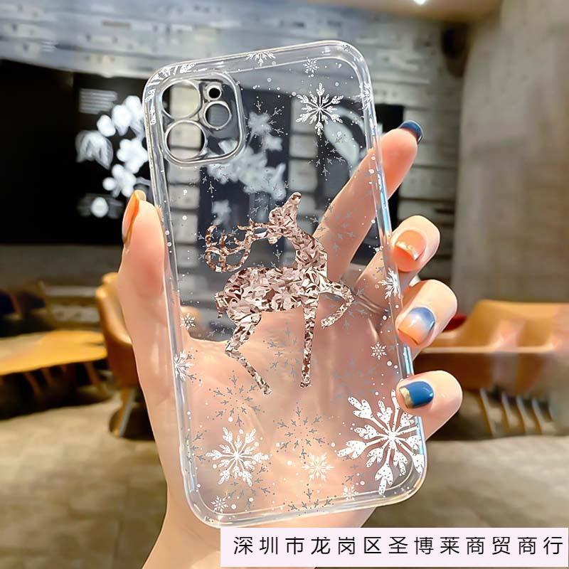 Snowflake Golden Deer for iPhone case Apple 11/12/13/14Pro/15/16ProMax mobile phone case
