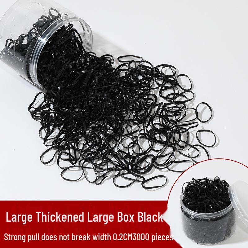 Children's Extra Thick Black Elastic Hair Ties - No Damage, High Elasticity