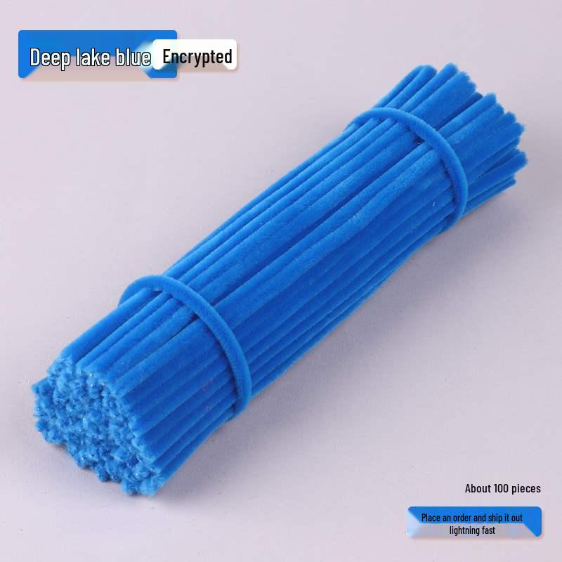 Encrypted Pipe Cleaners: Dense, Thickened 8mm White Strips with Mixed Colors for Handmade DIY Bouquets