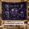 Skull Gothic (351) Theme Wall Tapestry Customized With Name Text Personalized Hanging Tapestry For Bedroom Living Room Decor