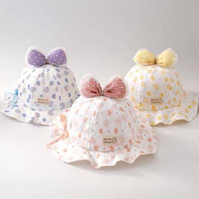 Sweet Baby Bucket Hats Cute Newborn Princess Girl UV Protection Panama Fisherman Caps Drawstring Adjustable Sun Hats