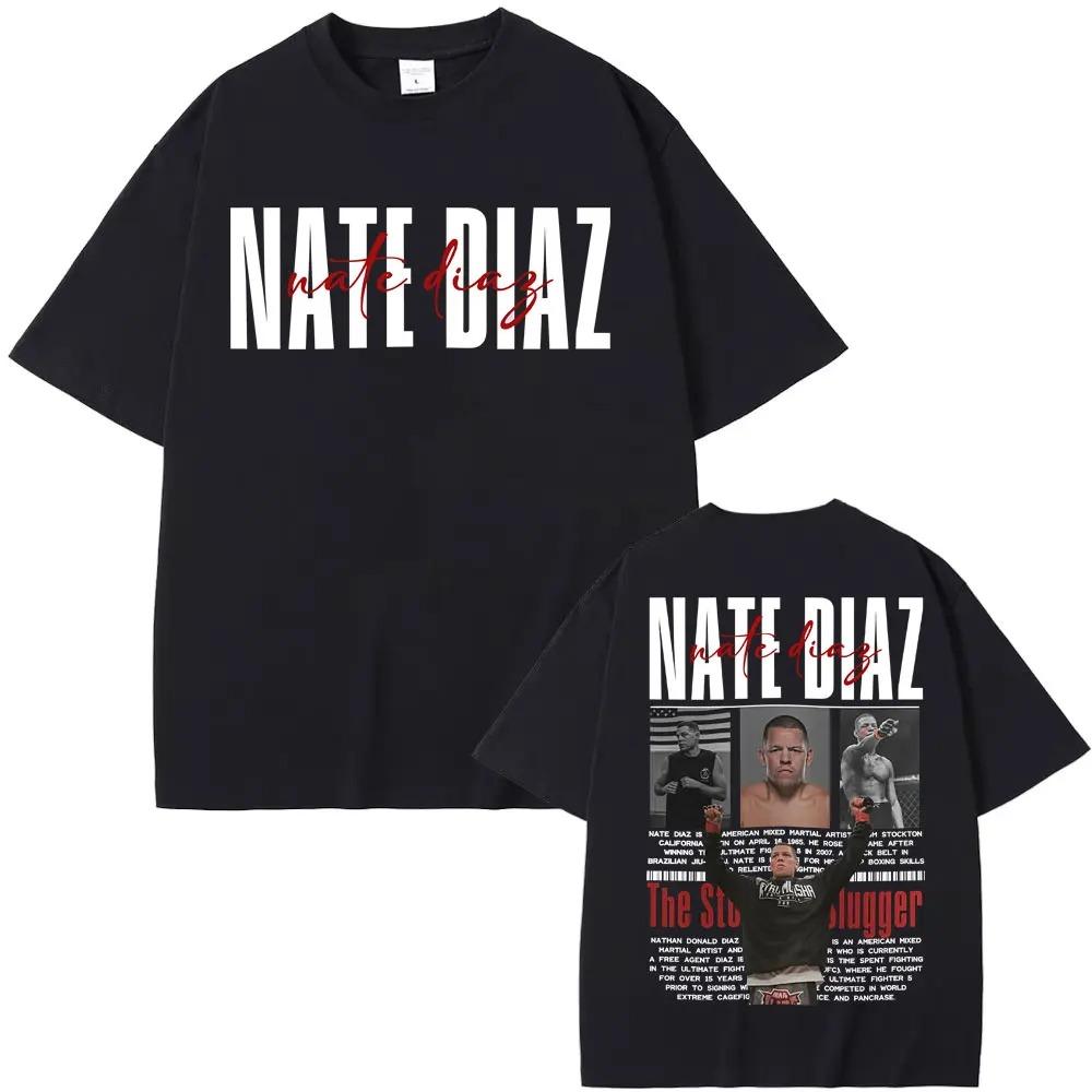 

Nate Diaz MMA Legend Dual-Sided Graphic Oversized T-Shirt Boxing Sports Black Streetwear Unisex Women And Men T-shirt 4XL