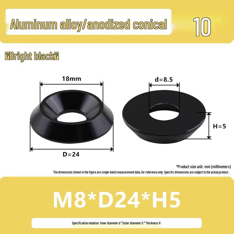 Colored Aluminum Alloy Countersunk Fish Eye Washers - M6/M8/M10