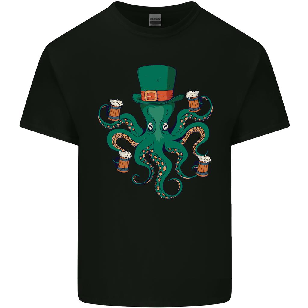 Irish Octopus Funny St Patricks Day Beer Alcohol Unisexs Light Cotton TShirt