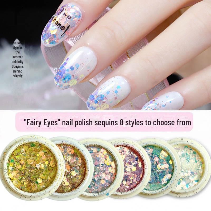 Fairy Eyes Nail Art Sequins - Net Red Gradient Glitter - Korean Large Sequins - Eye Makeup - Nail Art