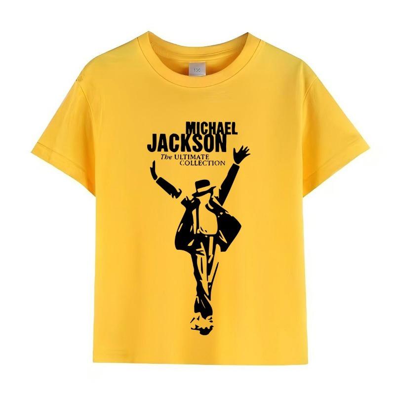 Kids Michael Jackson Rock N Roll T-Shirt Children's Fashion Crew Neck Top Summer Casual Clothes for Baby Boys And Girls