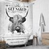 Rustiek Hooglandkoe Douchegordijn, Grappige Westerse Boerderijdier Kunst Vintage Landelijk Badkamer Decor, Waterdicht Polyester