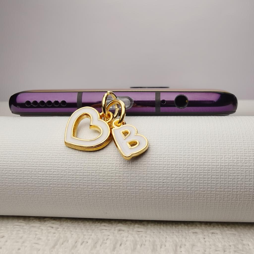 Love Letter A-M Phone Dust Plug, 26 Uppercase Letters Phone Charms, Phone Accessories, DIY Phone Decoration