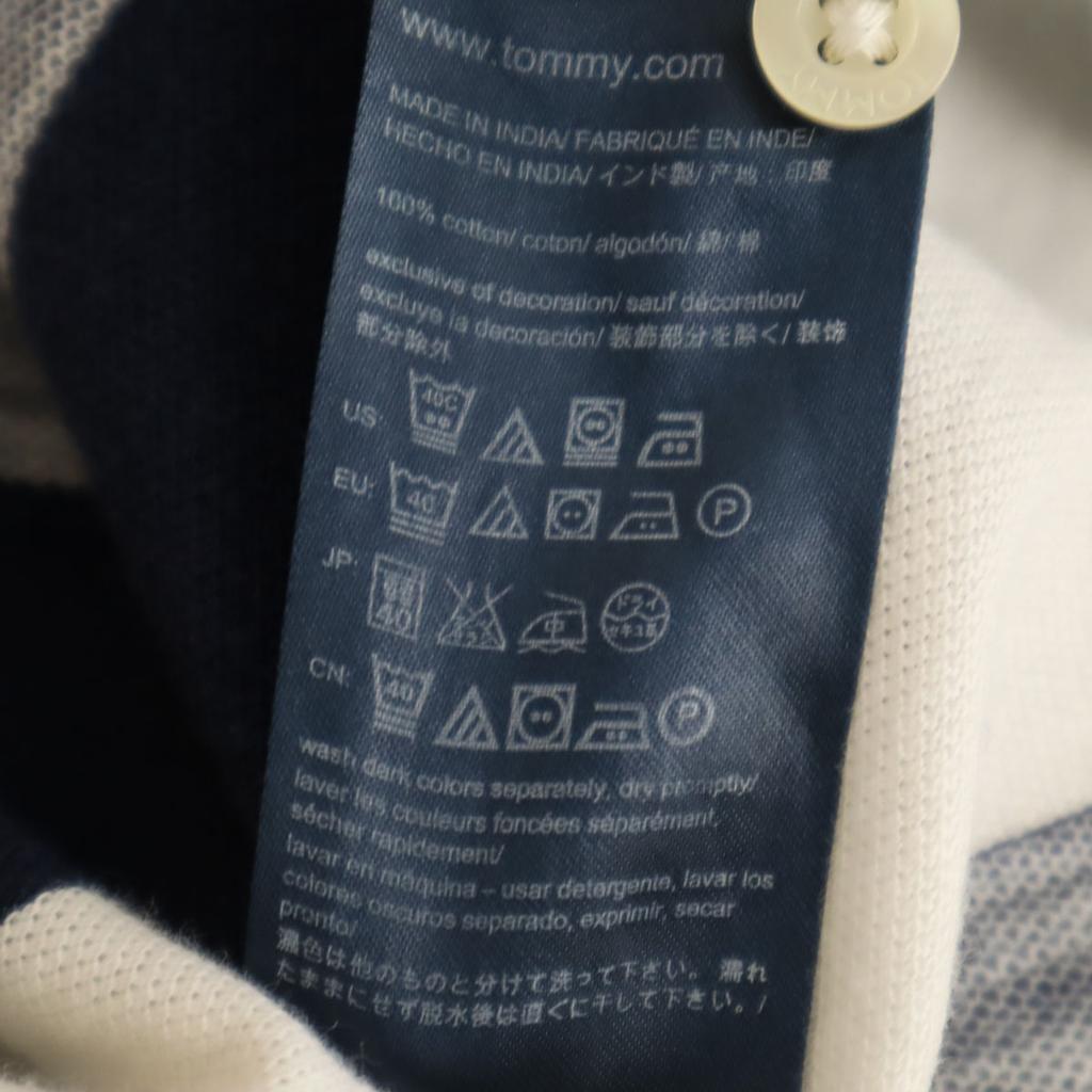 Tommy Hilfiger Bordürenmuster Kurzarm Slim Fit Poloshirt S Marineblau Herren Gebraucht