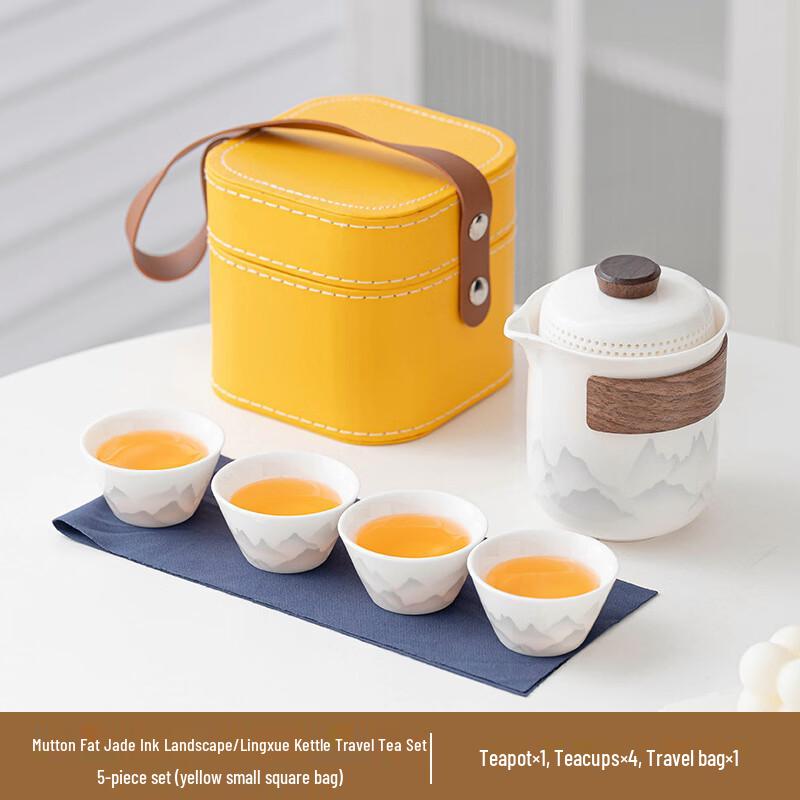 

Hanyou Mutton-fat Jade White Porcelain Travel Tea Set