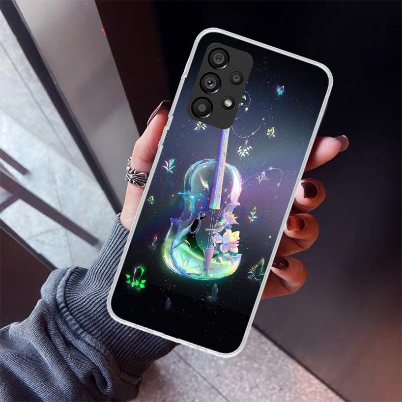 Music Violin Phone Case For Samsung Galaxy A17 A57 A37 A16 A26 A36 A56 A15 A25 A35 A55 A14 A13 A54 A53 A34 A24 A33 A23 Galaxy A1