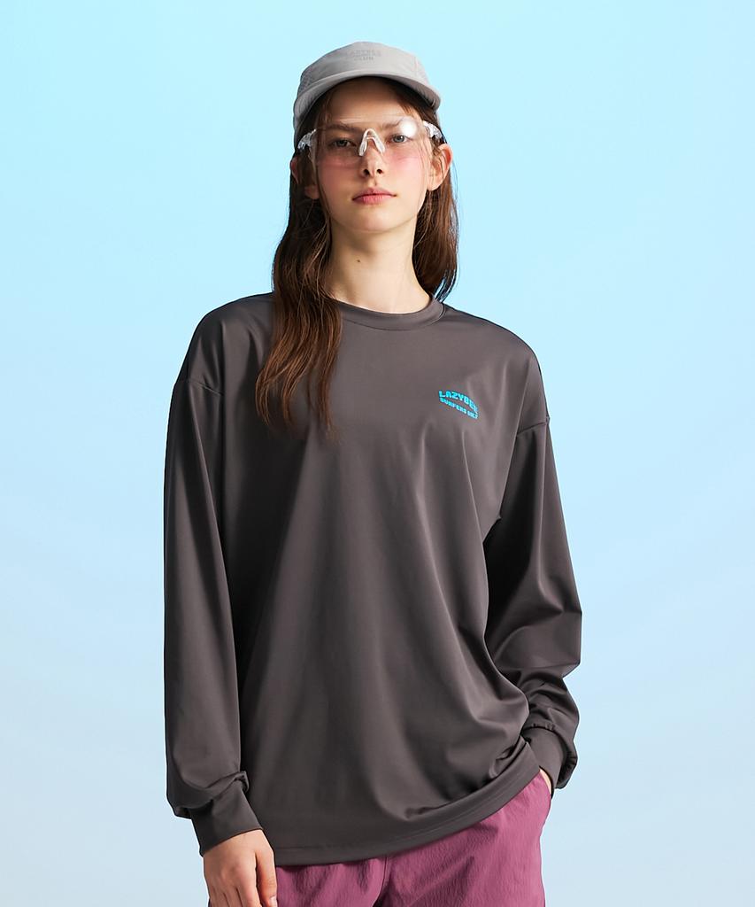 Leijibi Dry-Cooling Oversized Top Long Sleeve Rash Guard M Dark Gray
