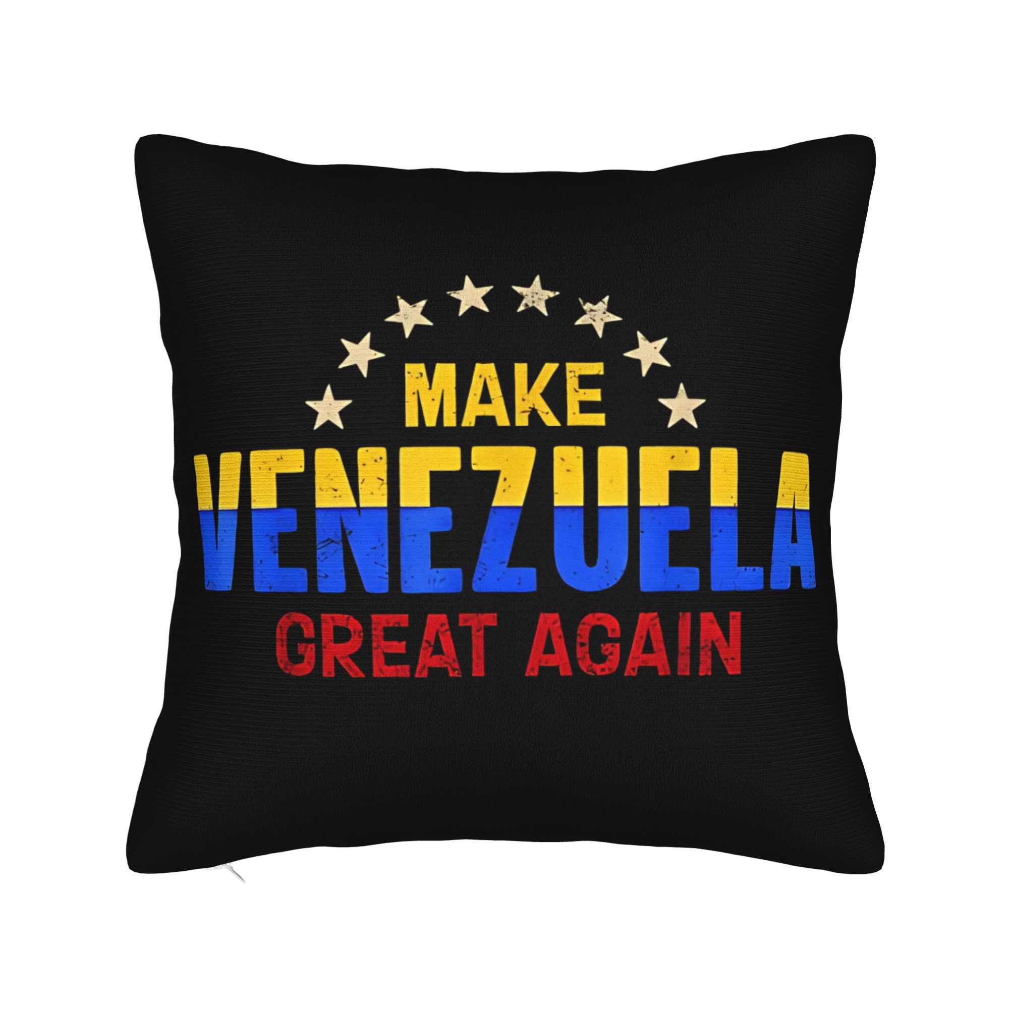 Make Venezuela Great Again Venezuela Flag Pillow Case  Retro Trendy Pillow Cover Soft Pillowcases For Office Car Home Decor 30x30CM(12x12in)