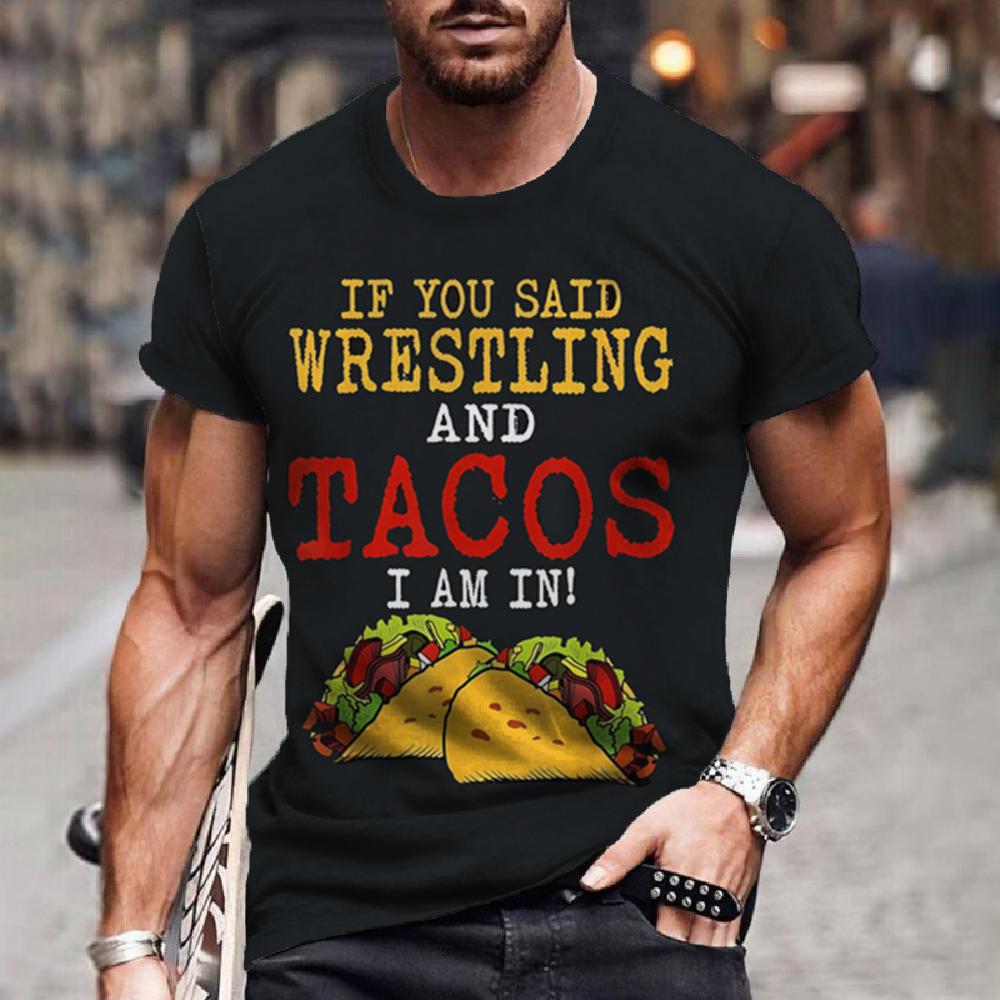 Herren T-Shirt 3D Mexikanischer Wrestler Bedrucktes Modisches T-Shirt Kurzarmoberteile Lose Große Größe Herren T-Shirt