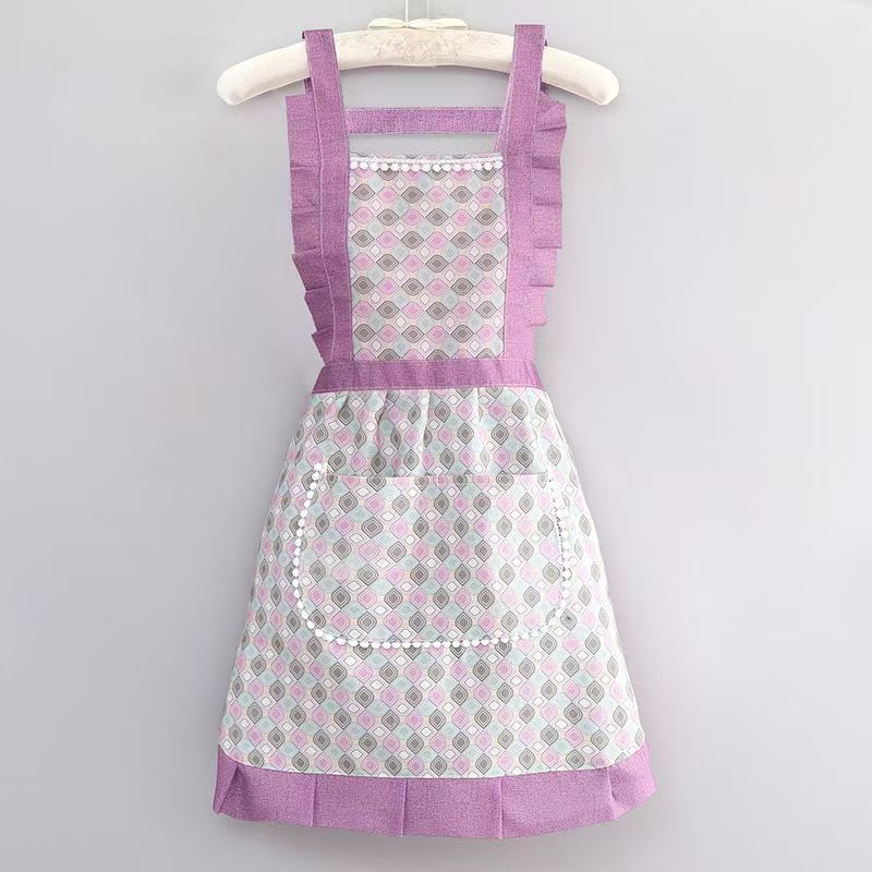 Förkläde för hemmet, Förkläde med ficka, Andningsbar matlagning, Midjeinsnörande arbetskläder