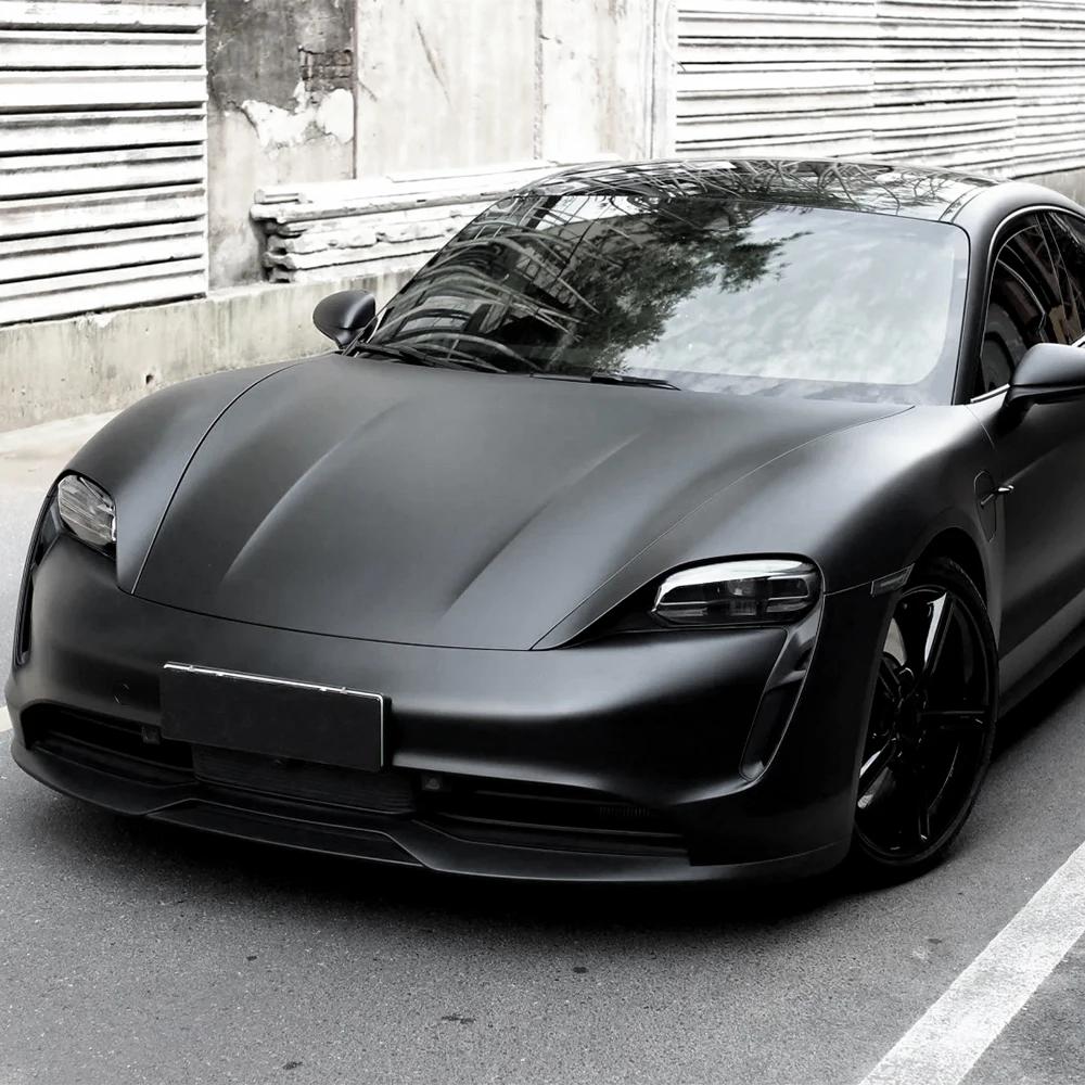 Car Vinyl Wrapping Film Extinction Black Color Change Vinyl Film PET Bubble Free Car Sticker Self Adhesive Auto Accessories