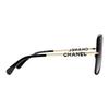 CHANEL Temple Letter Logo Metal Butterfly Sunglasses Unisex Couple Style Black