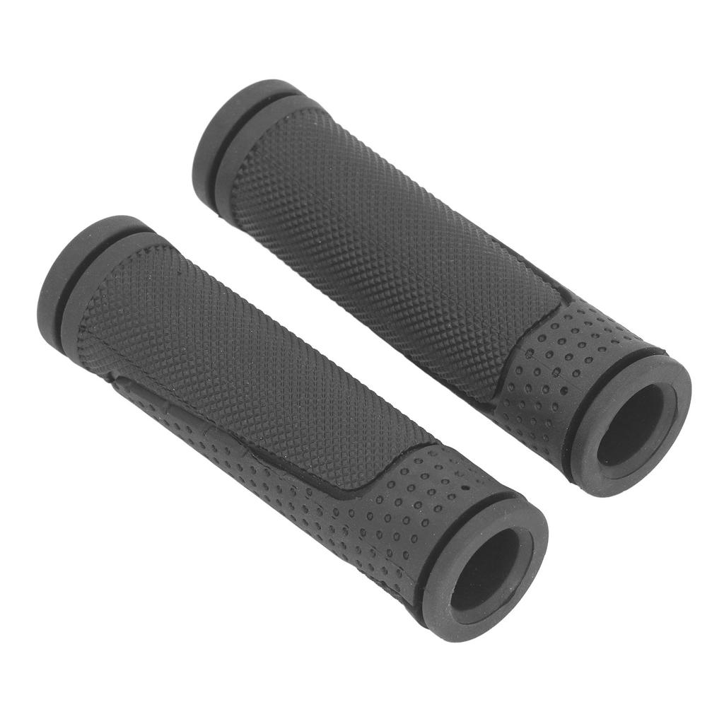One Pair Bike Handle Grips Ergonomic Anti Slip Universal Rubber Shock Absorption Bike Grips Replacement for Mountain