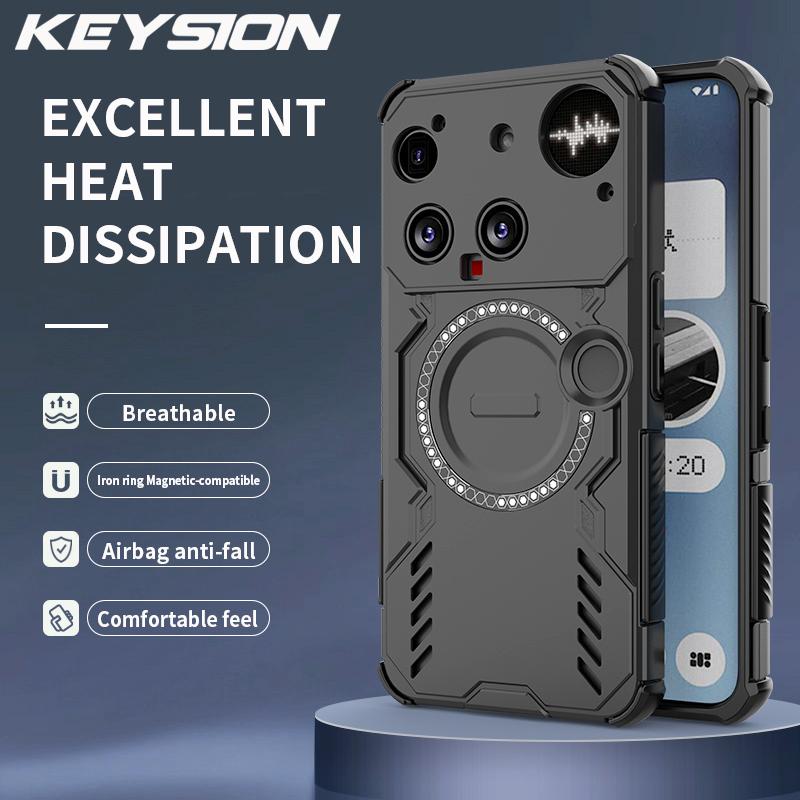 KEYSION Custodia Dissipazione Calore Forata per Nothing Phone 3 Silicone+PC Raffreddamento Magnetico Antiurto Copertura per Telefono per Nothing Phone 3