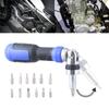 Ratchet Screwdriver 13-in-1 Multiple Bits Tool All In One Ratcheting Screwdriver Set with Flat Head Hexgonal Bits 12Bits