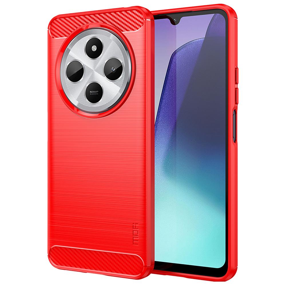 

MOFI JK Серия-1 Для Xiaomi Poco C75 4G/Redmi 14R 5G/14C 4G Чехол Текстура углеродного волокна ТПУ Мягкая накладка на телефон Red