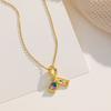 Doreen Box 1pc Gold Plated Moon Star Charm Necklace Stainless Steel & Brass For Women Stylish Dainty Jewelry Gift 40cm + 5cm