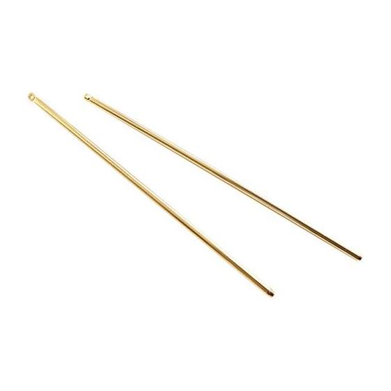 NBK Kanzashi Gold Approx. 12.4cm 2pcs A5-92 Tsumami Zaiku Beads Parts Original Kanzashi Base for Kanzashi with Hole at Tip, Jump Ring, Chain,