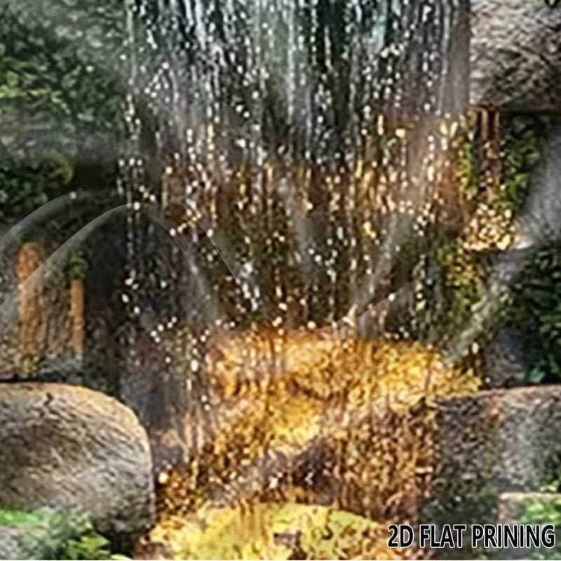 2D Lush Green Waterfall with Stone Wall Background for Photoshoot