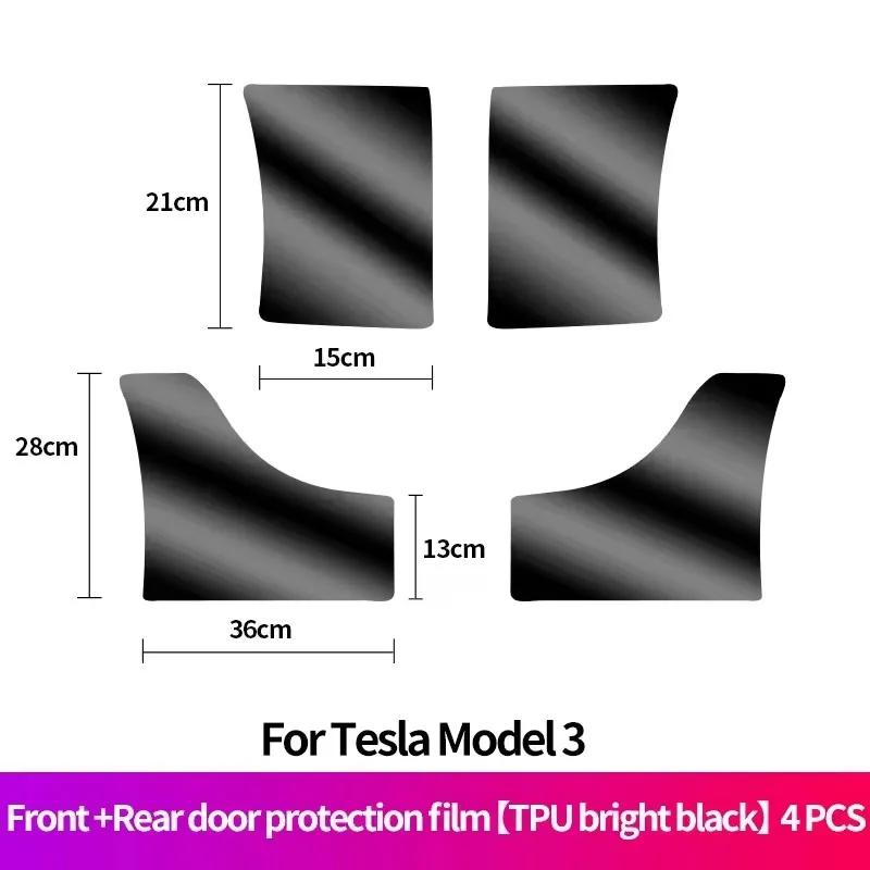 For Tesla Model 3 Model Y Car Rear Door Triangle Pre-cut Anti-Scratch Protective Film Refit Accessories TPU Transparent Sticker