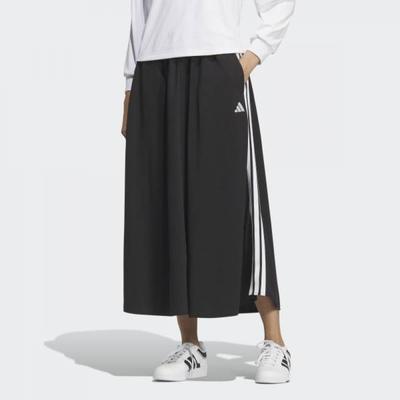 Women S 3 Stripe Long Skirt Black