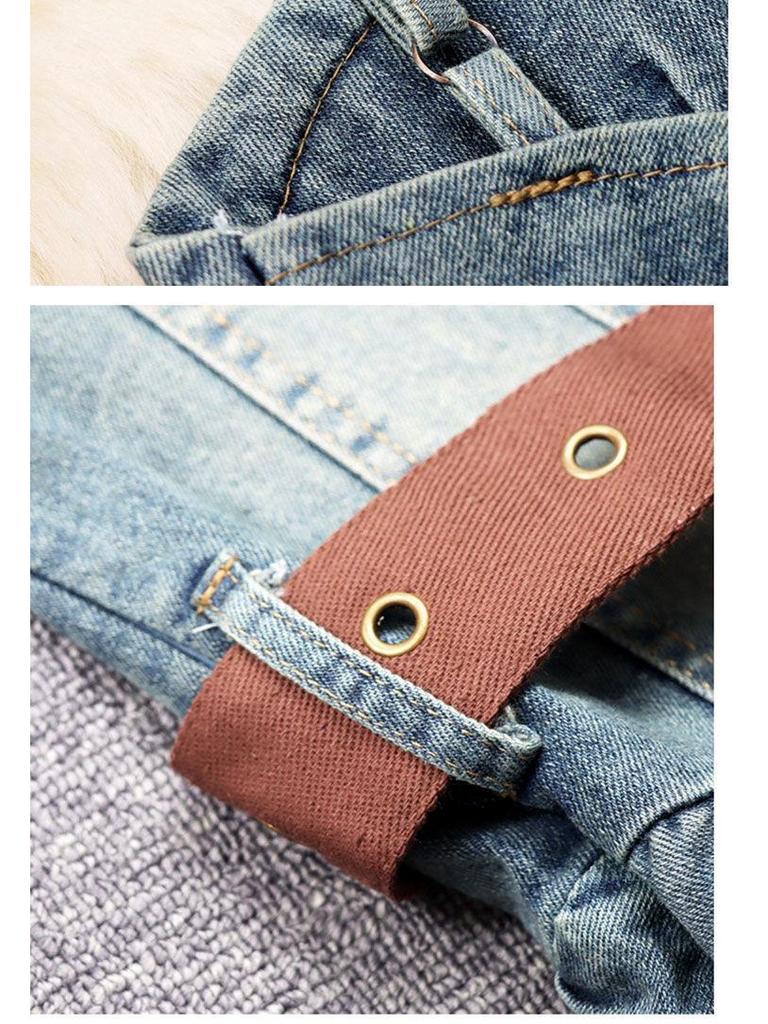 2025 Summer Plus Size Retro Denim Waist-Cinching Slip Dress for Women