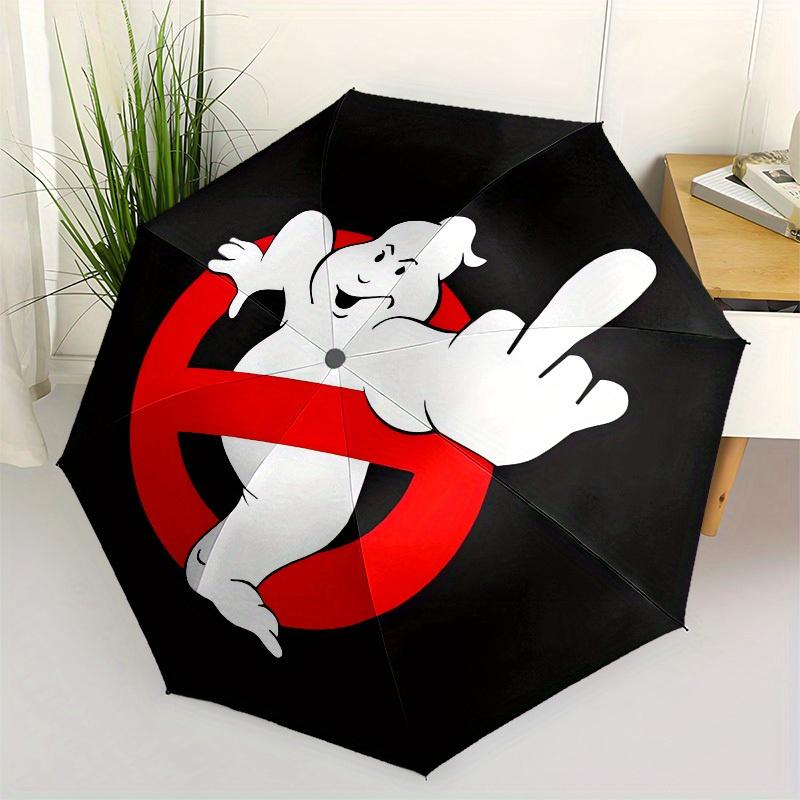 

1pc Ghostbusters No Ghosts Allowed Umbrella with Plastic Handle,Suitable for All Seasons Home Travel Outdoor UmbrellaM1011