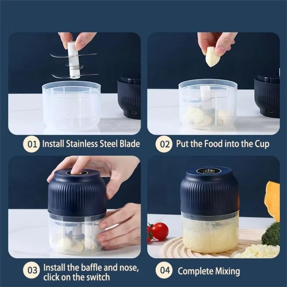 Mini Garlic Crusher Wireless Food Chopper Portable Garlic Masher Baby Food Preparation