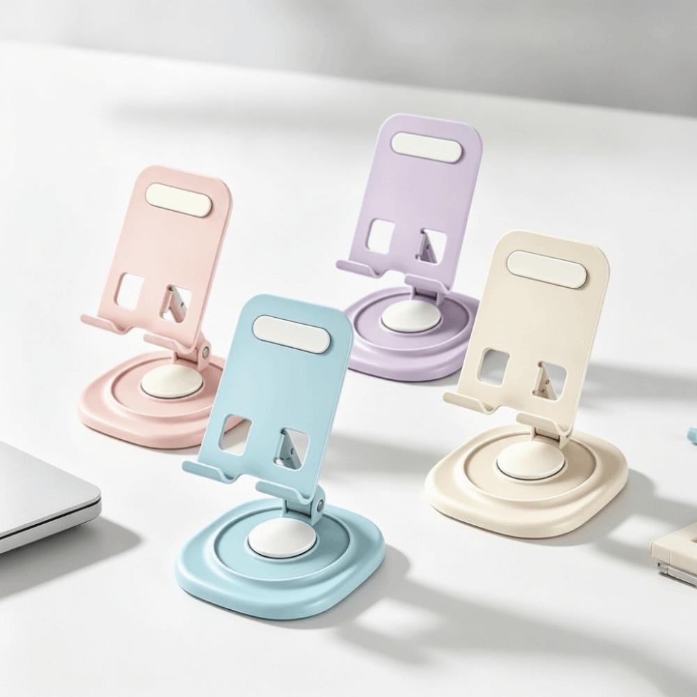 360 Degree Rotation Phone Tablet Stand Metal Material Folding Desk Holder  Home Office