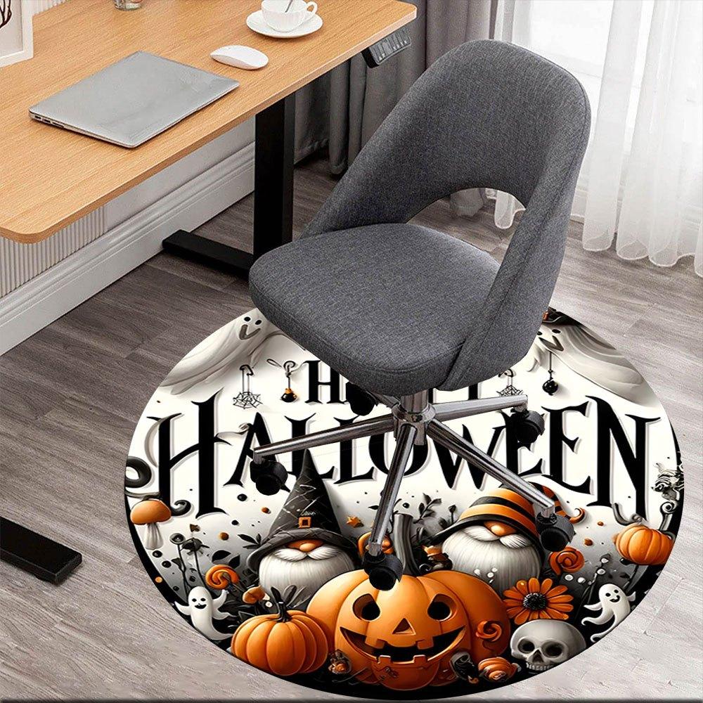 

Halloween Spooky Gnomes & Pumpkins DecorationsRound Non-Slip chair mat chair carpet for office Rugs for Office Decor Gift For Valentine s Day Mother s 80cm by 80cm