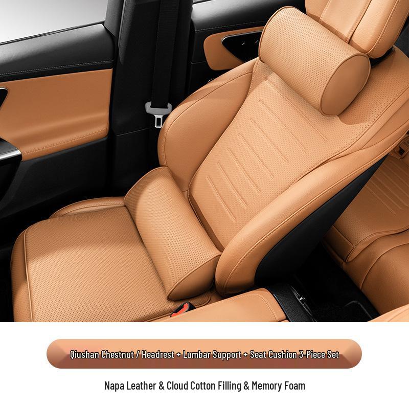 Maybach S-Class Bio-Cotton Car Seat Cushion Set with Headrest and Lumbar Support Pillow