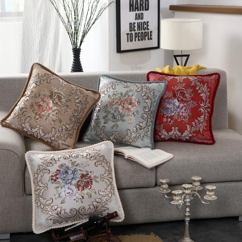 Jacquard Pillow Cover Light Luxury Pillowcase Embroidery Craftsmanship Pillowcase