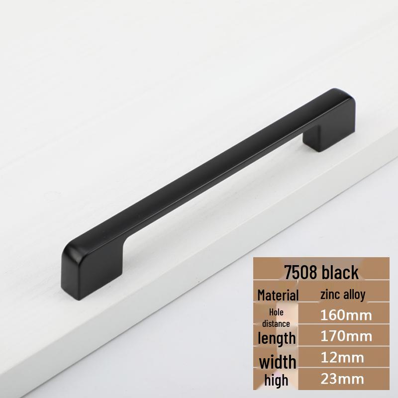 Modern European Black Handle for Cabinets and Wardrobes