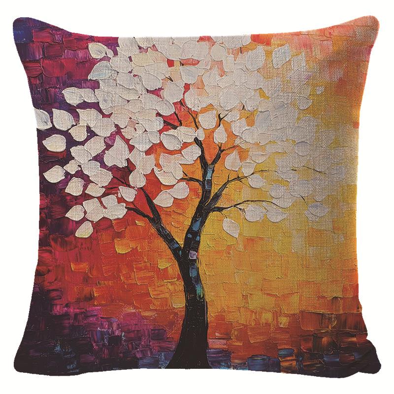 New Nordic Impression Oil Painting Style Pillowcase Jit Living Room Car Bedroom Decoration