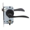 Door Interior Lever Black Passage Handle with Lock Easy Install Iron Aluminium Door Handle for Bedroom Bathroom Closet